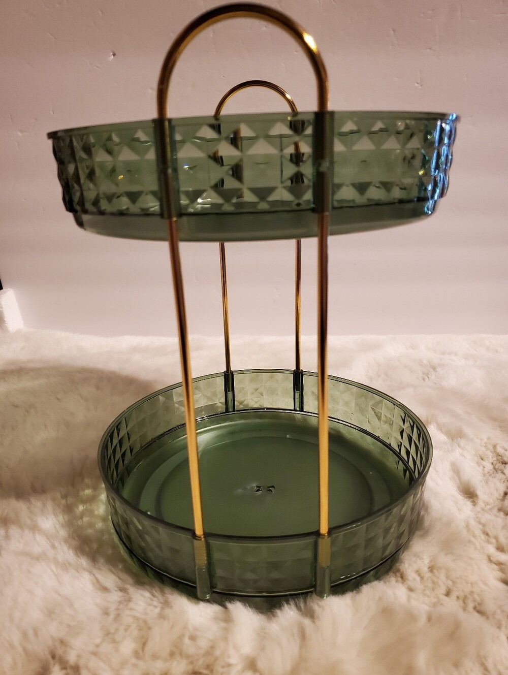 New 2-Tier 360° Rotating Lazy Susan  Makeup & Perfume Organizer